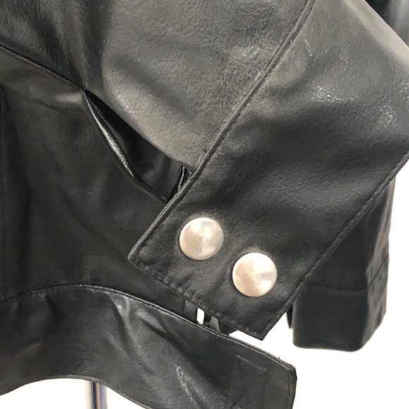 Womens Black Faux Leather Jacket.Size medium. Breast Cancer Fundraiser - Picture 4 of 8